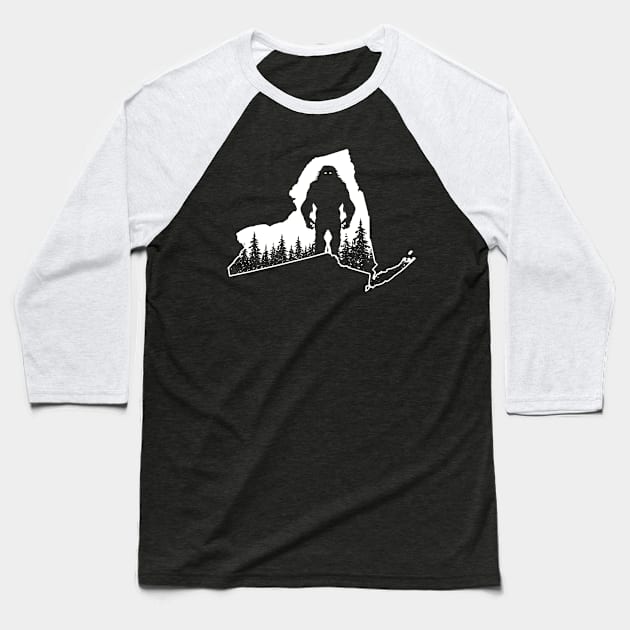 New York Bigfoot Sasquatch Baseball T-Shirt by Tesszero